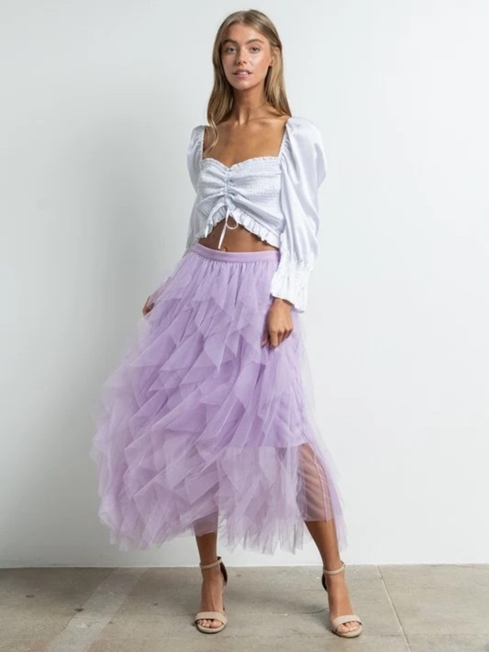 304 • Light Purple Tulle Maxi Skirt